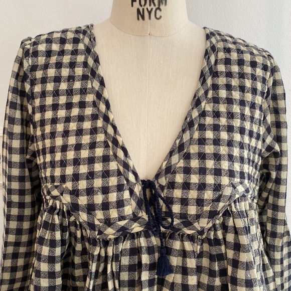 Gingham shapeless blouse - Picture 2 of 7